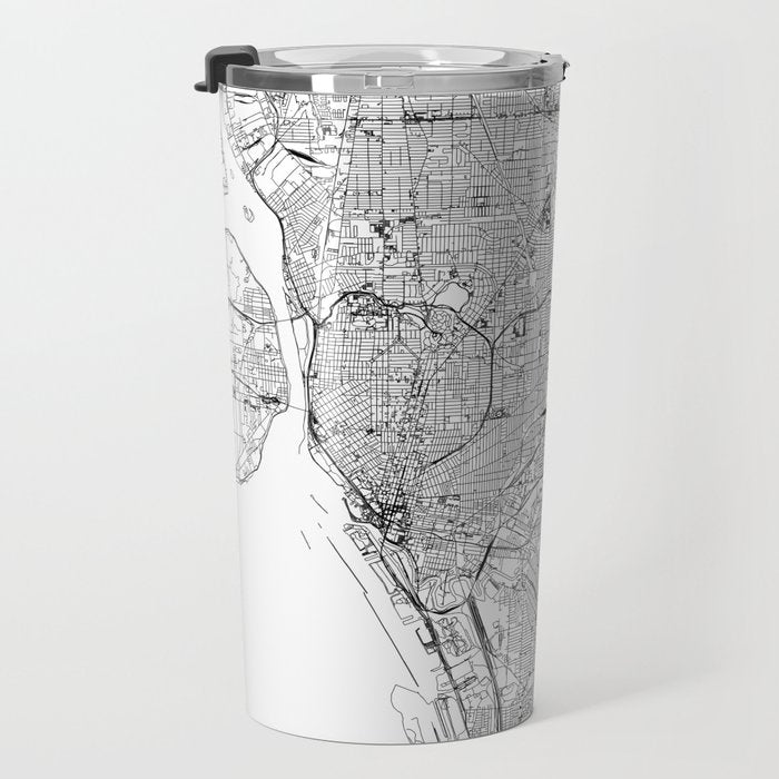 Buffalo White Map Travel Mug Gallery Image 3