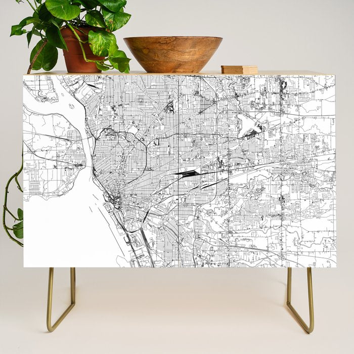 Buffalo White Map Credenza Gallery Image 1