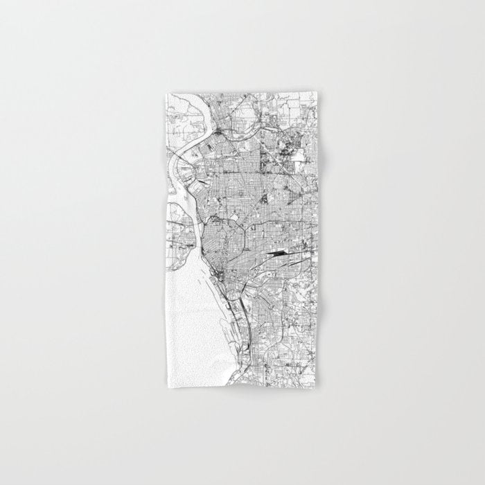 Buffalo White Map Bath Towel Gallery Image 1
