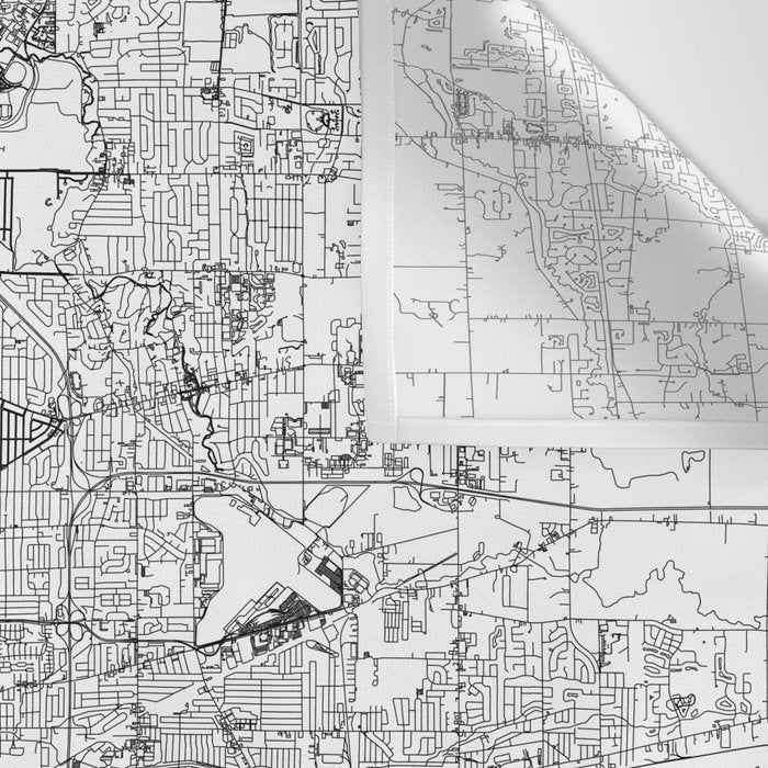 Buffalo White Map Wall Tapestry Gallery Image 3