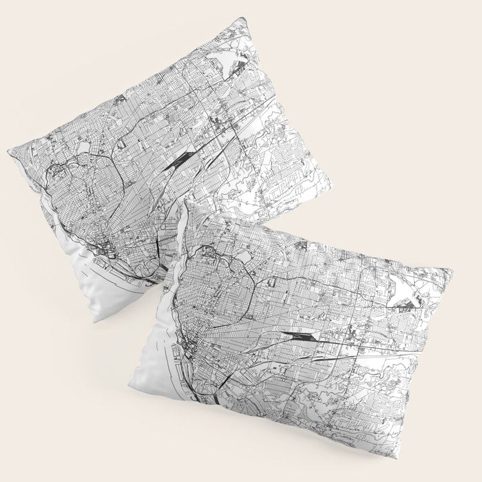 Buffalo White Map Pillow Sham Gallery Image 3