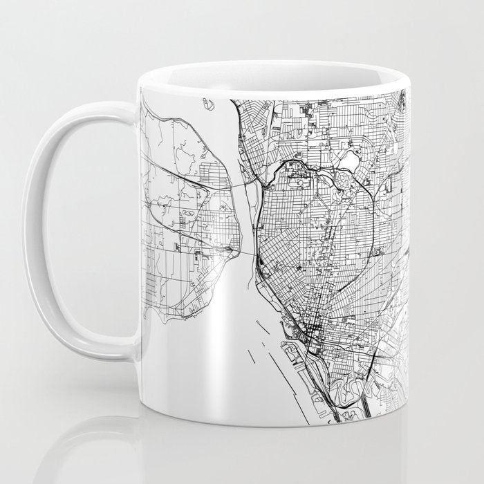 Buffalo White Map Coffee Mug Gallery Image 3