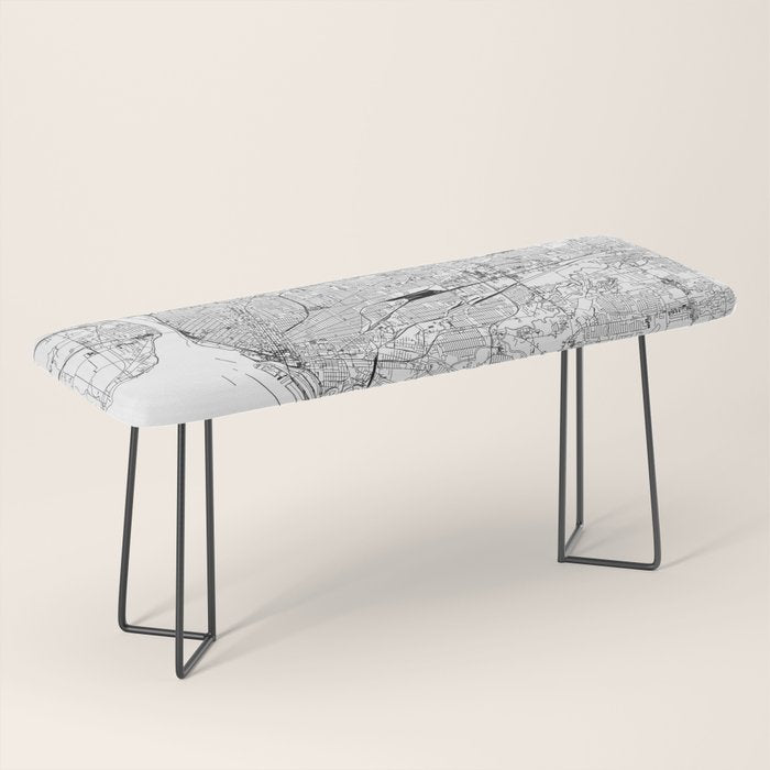 Buffalo White Map Bench Gallery Image 1