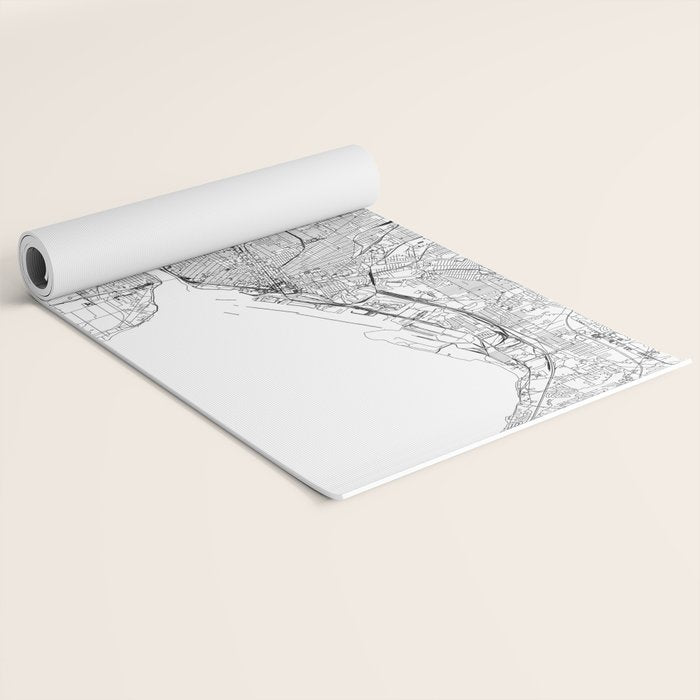 Buffalo White Map Yoga Mat Gallery Image 2