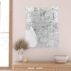 Buffalo White Map Wall Tapestry Gallery Image 2
