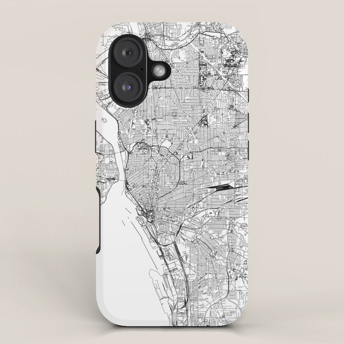 Buffalo White Map iPhone Case Gallery Image 1