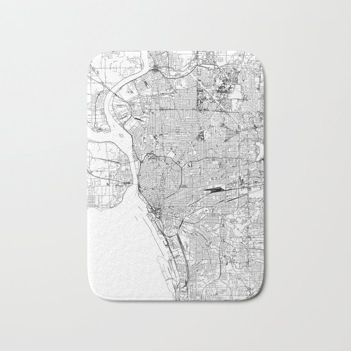 Buffalo White Map Bath Mat Gallery Image 1