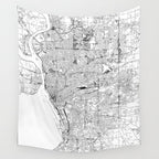 Buffalo White Map Wall Tapestry Gallery Image 4