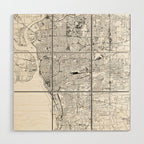 Buffalo White Map Wood Wall Art Gallery Image 1