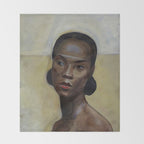 African American Masterpiece 'Portrait of a Black Woman' by Sergey Sudeikin  Throw Blanket Gallery Image 2