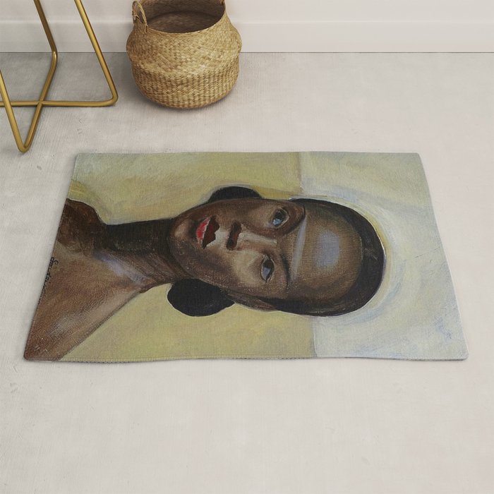 African American Masterpiece 'Portrait of a Black Woman' by Sergey Sudeikin  Rug Gallery Image 1