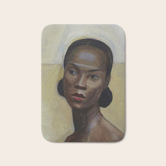 African American Masterpiece 'Portrait of a Black Woman' by Sergey Sudeikin  Bath Mat Gallery Image 1