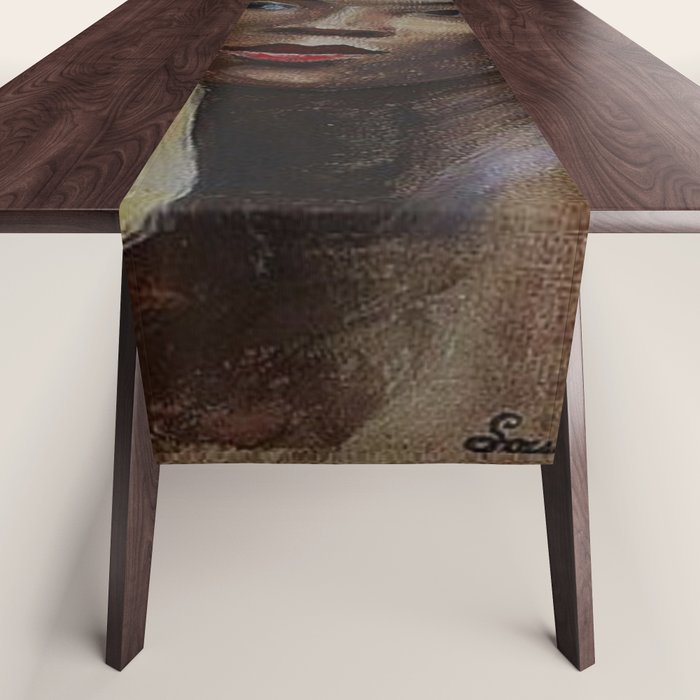 African American Masterpiece 'Portrait of a Black Woman' by Sergey Sudeikin  Table Runner Gallery Image 1