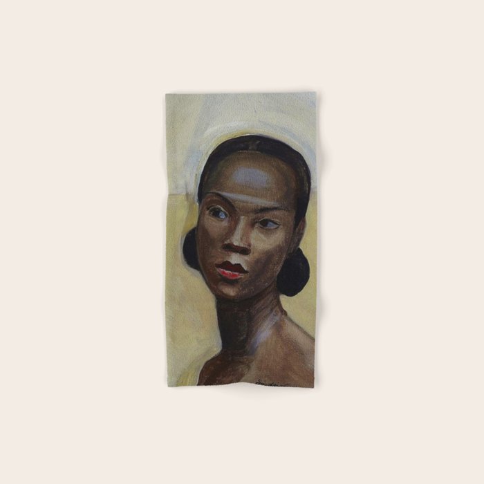 African American Masterpiece 'Portrait of a Black Woman' by Sergey Sudeikin  Bath Towel Gallery Image 1