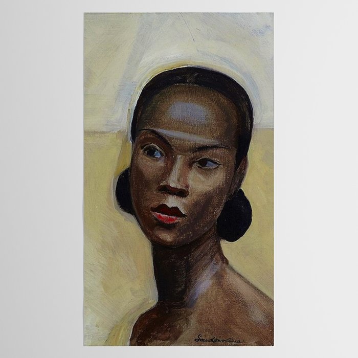 African American Masterpiece 'Portrait of a Black Woman' by Sergey Sudeikin  Tablecloth Gallery Image 2