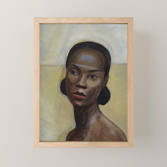 African American Masterpiece 'Portrait of a Black Woman' by Sergey Sudeikin  Mini Art Print Gallery Image 1