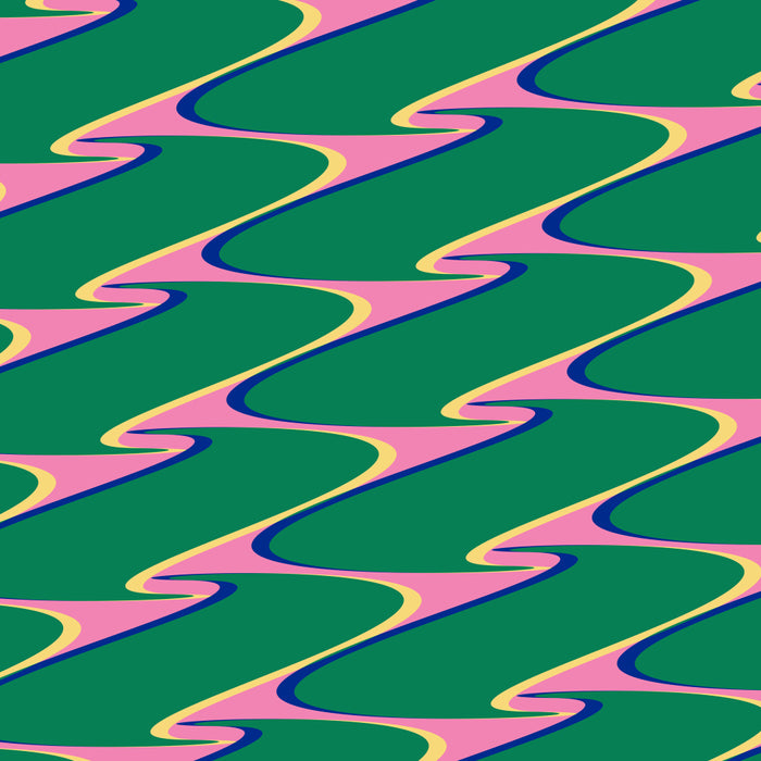 Retro Wavy Geometric Pink Green Zigzag Abstract Pattern Coffee Mug Gallery Image 2