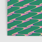 Retro Wavy Geometric Pink Green Zigzag Abstract Pattern Poster Gallery Image 3