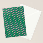 Retro Wavy Geometric Pink Green Zigzag Abstract Pattern Stationery Card Gallery Image 2