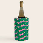 Retro Wavy Geometric Pink Green Zigzag Abstract Pattern Wine Chiller Gallery Image 3