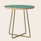 Retro Wavy Geometric Pink Green Zigzag Abstract Pattern Side Table Gallery Image 1