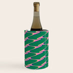 Retro Wavy Geometric Pink Green Zigzag Abstract Pattern Wine Chiller Gallery Image 1