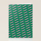 Retro Wavy Geometric Pink Green Zigzag Abstract Pattern Stationery Card Gallery Image 2