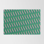 Retro Wavy Geometric Pink Green Zigzag Abstract Pattern Rug Gallery Image 2