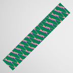 Retro Wavy Geometric Pink Green Zigzag Abstract Pattern Table Runner Gallery Image 3