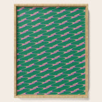 Retro Wavy Geometric Pink Green Zigzag Abstract Pattern Serving Tray Gallery Image 1