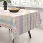 Pastel Watercolor Plaid Soft Gingham Check Pattern Tablecloth Gallery Image 3