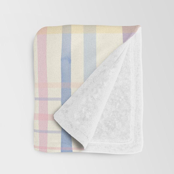 Pastel Watercolor Plaid Soft Gingham Check Pattern Throw Blanket Gallery Image 3