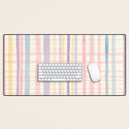 Pastel Watercolor Plaid Soft Gingham Check Pattern Desk Mat Gallery Image 1