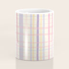 Pastel Watercolor Plaid Soft Gingham Check Pattern Coffee Mug Gallery Image 4