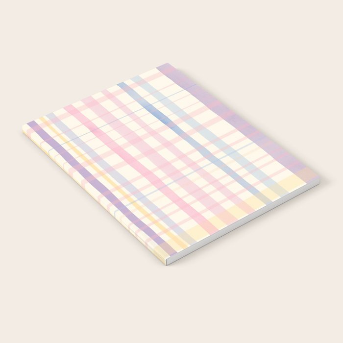 Pastel Watercolor Plaid Soft Gingham Check Pattern Notebook Gallery Image 1