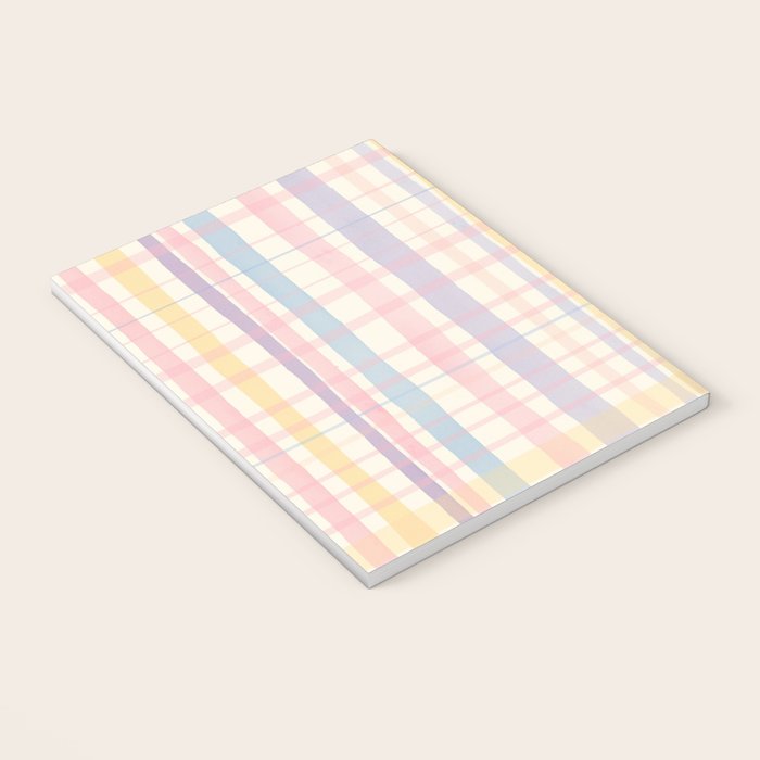 Pastel Watercolor Plaid Soft Gingham Check Pattern Notebook Gallery Image 3