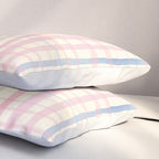 Pastel Watercolor Plaid Soft Gingham Check Pattern Pillow Sham Gallery Image 3