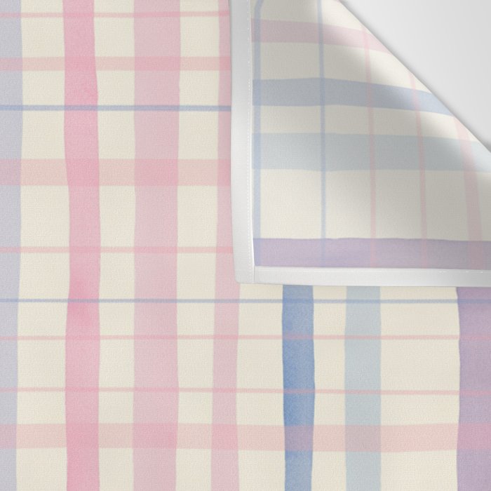 Pastel Watercolor Plaid Soft Gingham Check Pattern Wall Tapestry Gallery Image 3