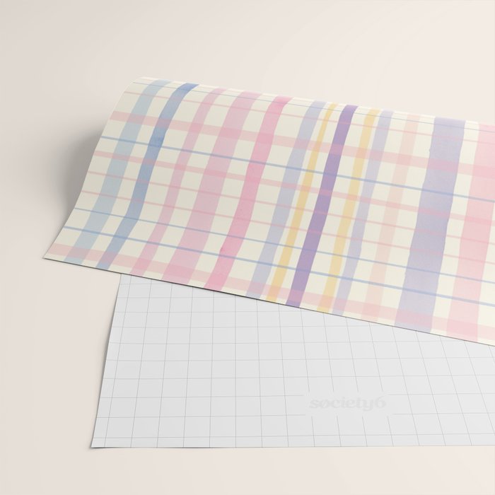 Pastel Watercolor Plaid Soft Gingham Check Pattern Wrapping Paper Gallery Image 2