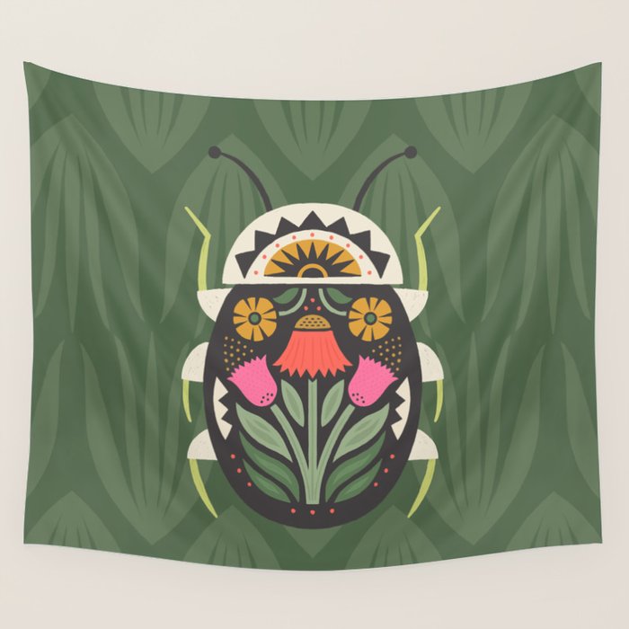 Folk Art Beetle Wall Tapestry Gallery Image 4