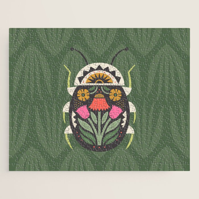 Folk Art Beetle Jigsaw Puzzle Gallery Image 1