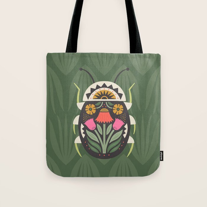 Folk Art Beetle Tote Bag Gallery Image 1
