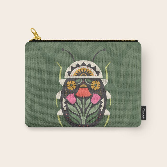 Folk Art Beetle Carry All Pouch Gallery Image 1