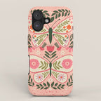  Folk Butterflies -Peach iPhone Case Gallery Image 1