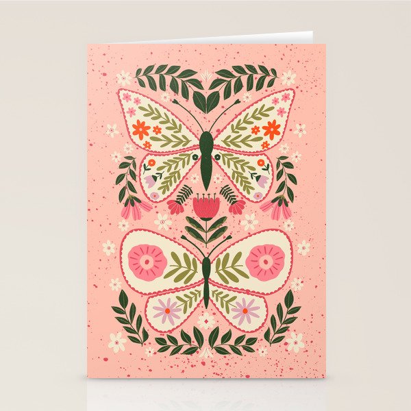  Folk Butterflies -Peach Stationery Card Gallery Image 2