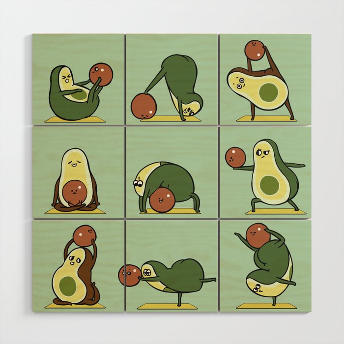 Avocado Yoga With The Seed Wood Wall Art Gallery Image 1
