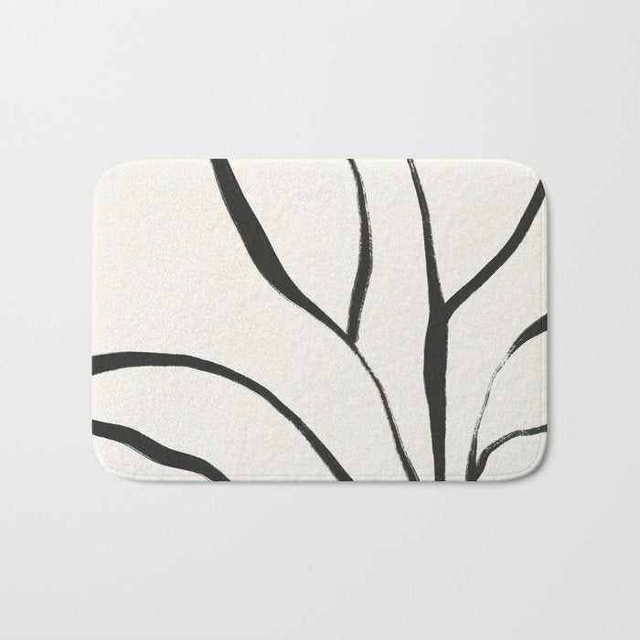 Minimal Line Leaves #2 Bath Mat Gallery Image 1