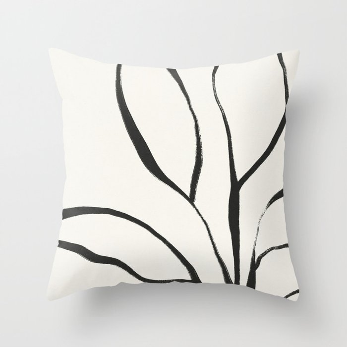 Minimal Line Leaves #2 Throw Pillow Gallery Image 6
