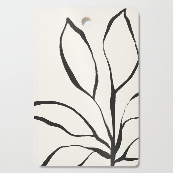 Minimal Line Leaves #2 Cutting Board Gallery Image 1