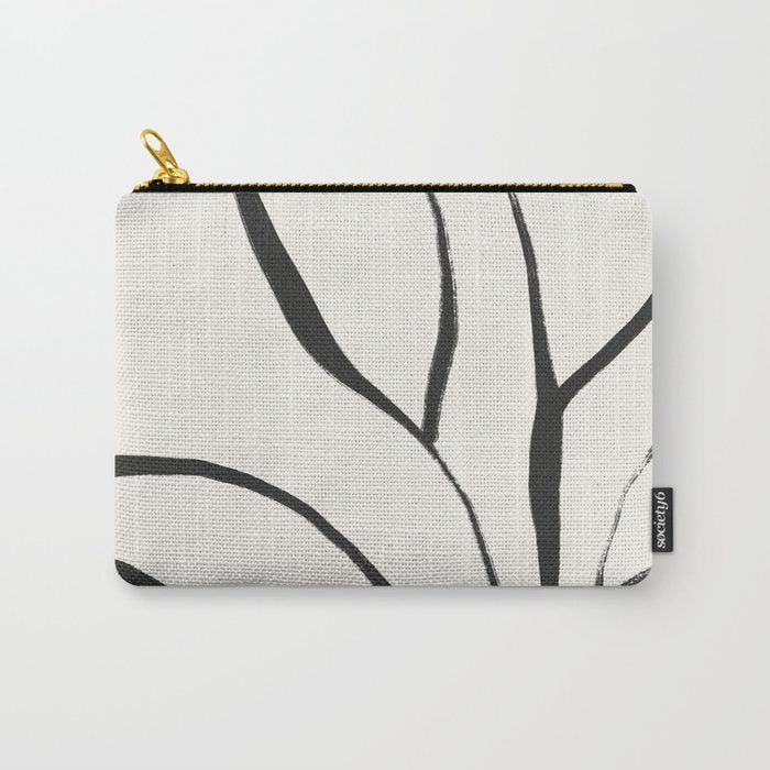 Minimal Line Leaves #2 Carry All Pouch Gallery Image 1